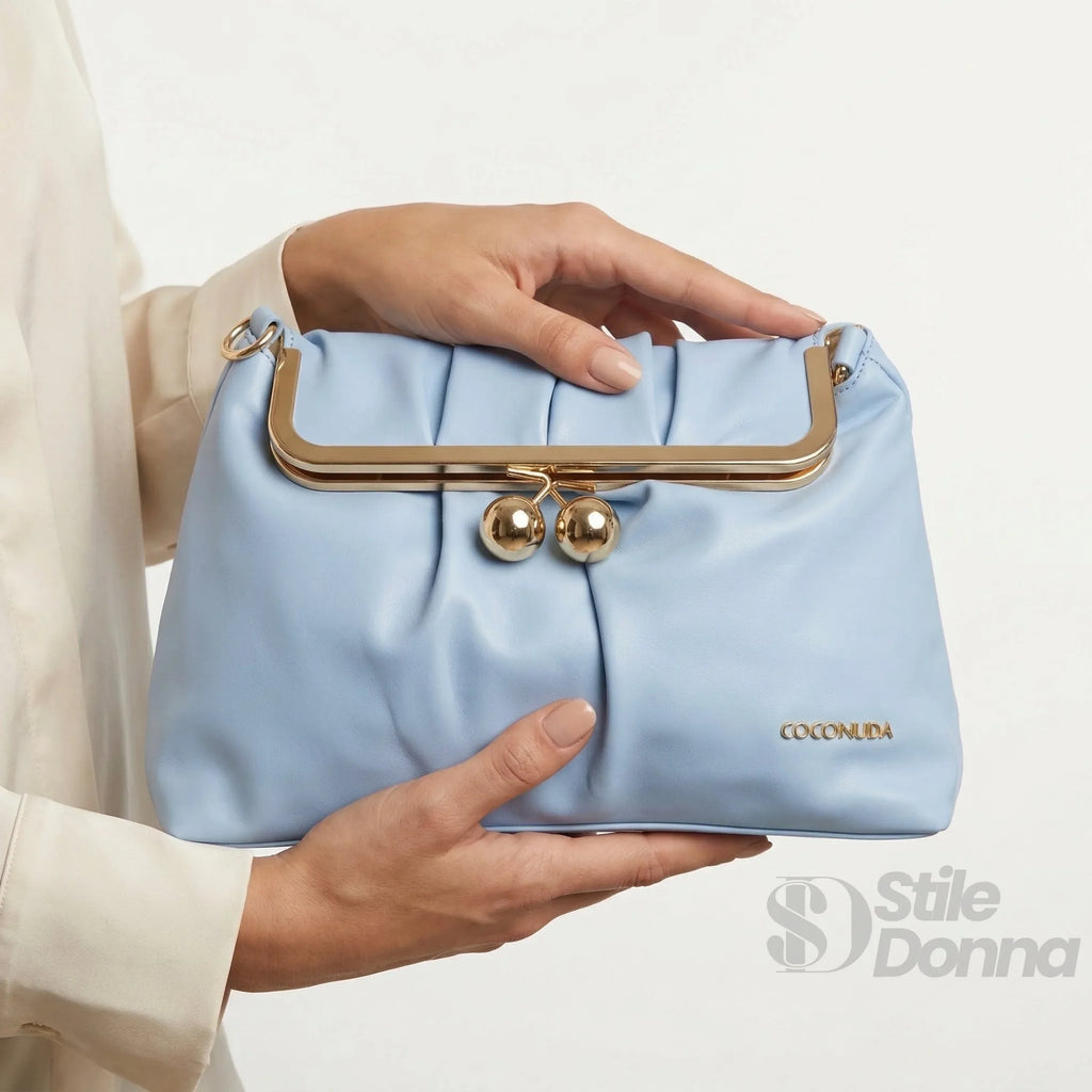 Coconuda pochette ecopelle morbida con chiusura a scatto – vista dall'alto