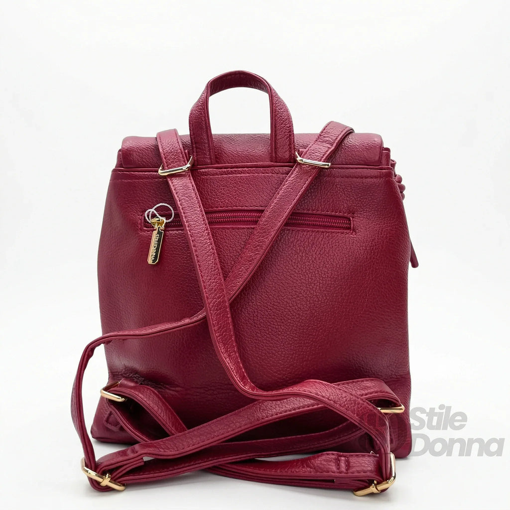 Coconuda zaino ecopelle rosso con spallacci regolabili – interno e tasche
