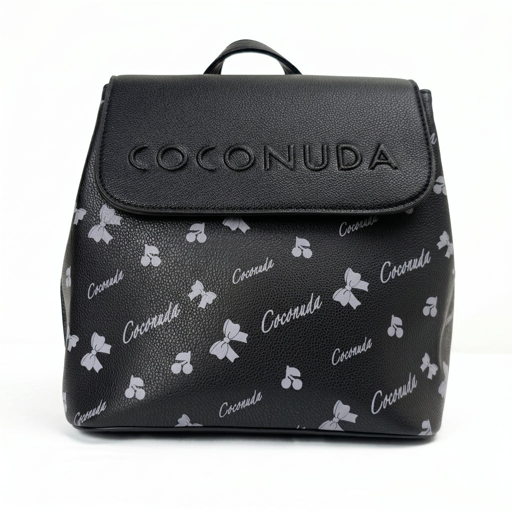 Coconuda zaino ecopelle con chiusura magnetica e finitura argento donna – vista frontale
