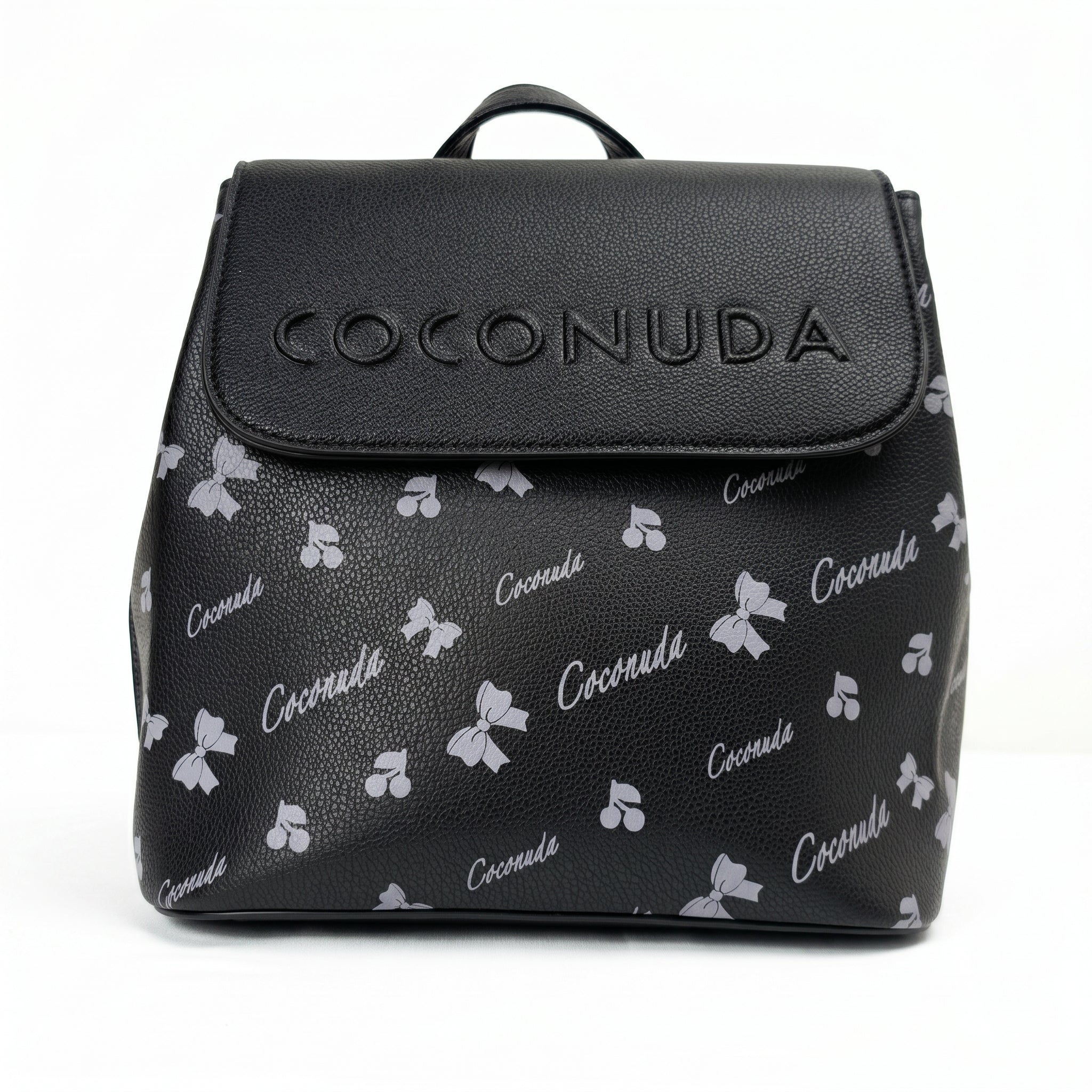 Coconuda zaino ecopelle con chiusura magnetica e finitura argento donna – vista frontale
