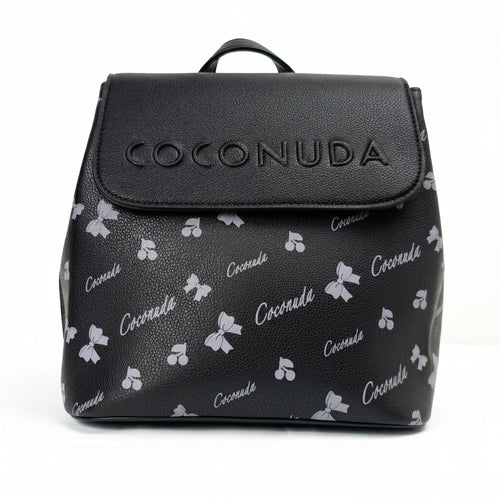 Coconuda zaino ecopelle con chiusura magnetica e finitura argento donna – vista frontale