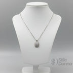 Collana con Pendente Rettangolare Pavé in Oro con Catena Regolabile - Stile Donna Bags