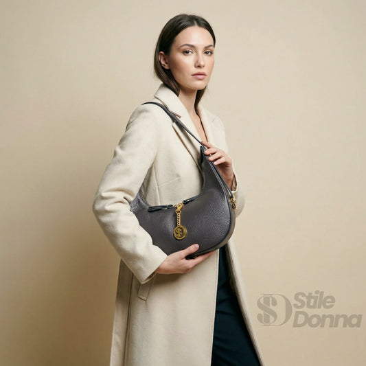 Elite borsa hobo vera pelle prodotta in Italia – dettaglio esterno