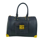 Enrico Coveri Borsa Dottore in Ecopelle Nera con Tracolla Removibile - Stile Donna Bags