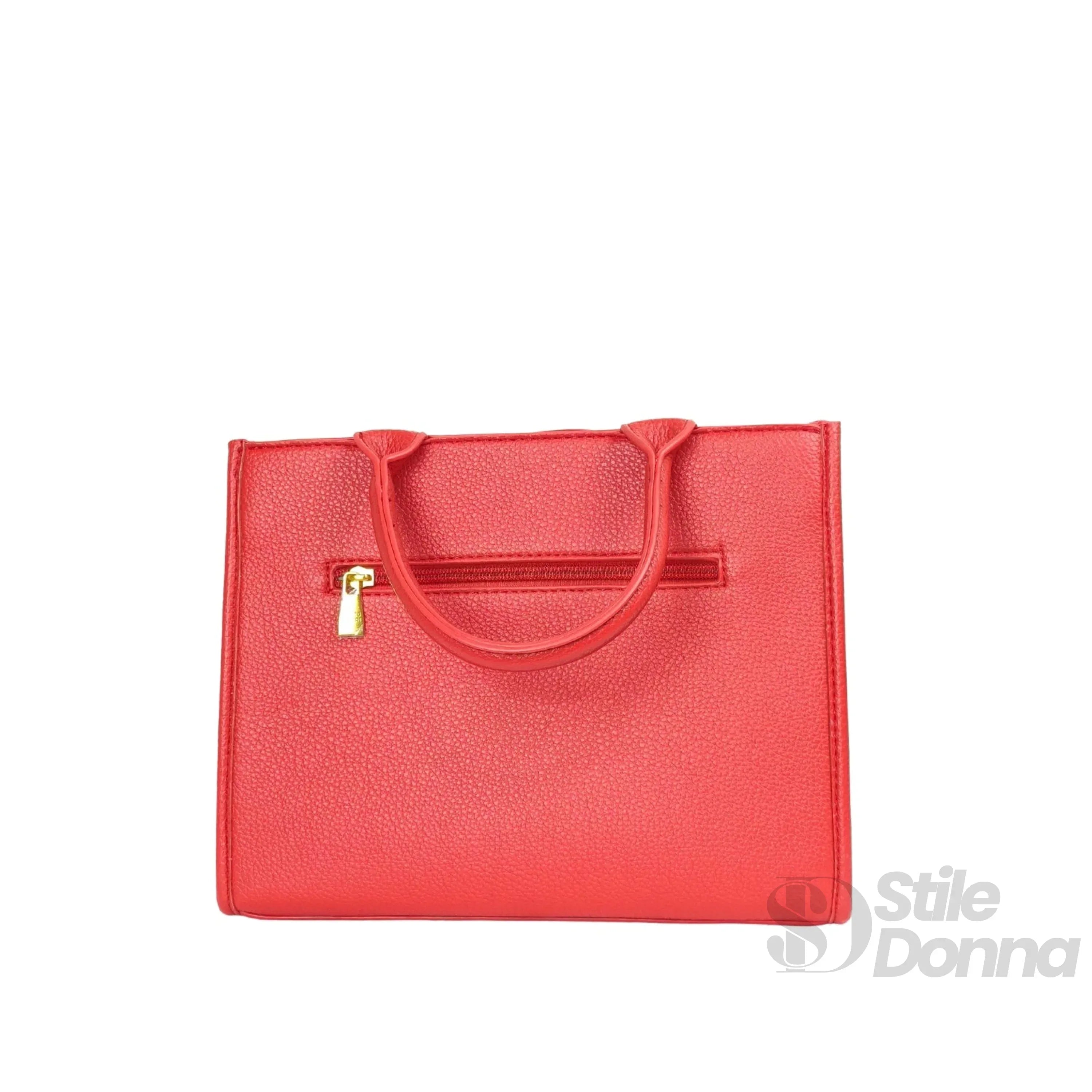Enrico Coveri borsa a mano ecopelle rossa ricamo floreale – interno e tasche
