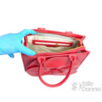Enrico Coveri Borsa a Mano in Ecopelle Rossa con Ricamo Floreale - Stile Donna Bags