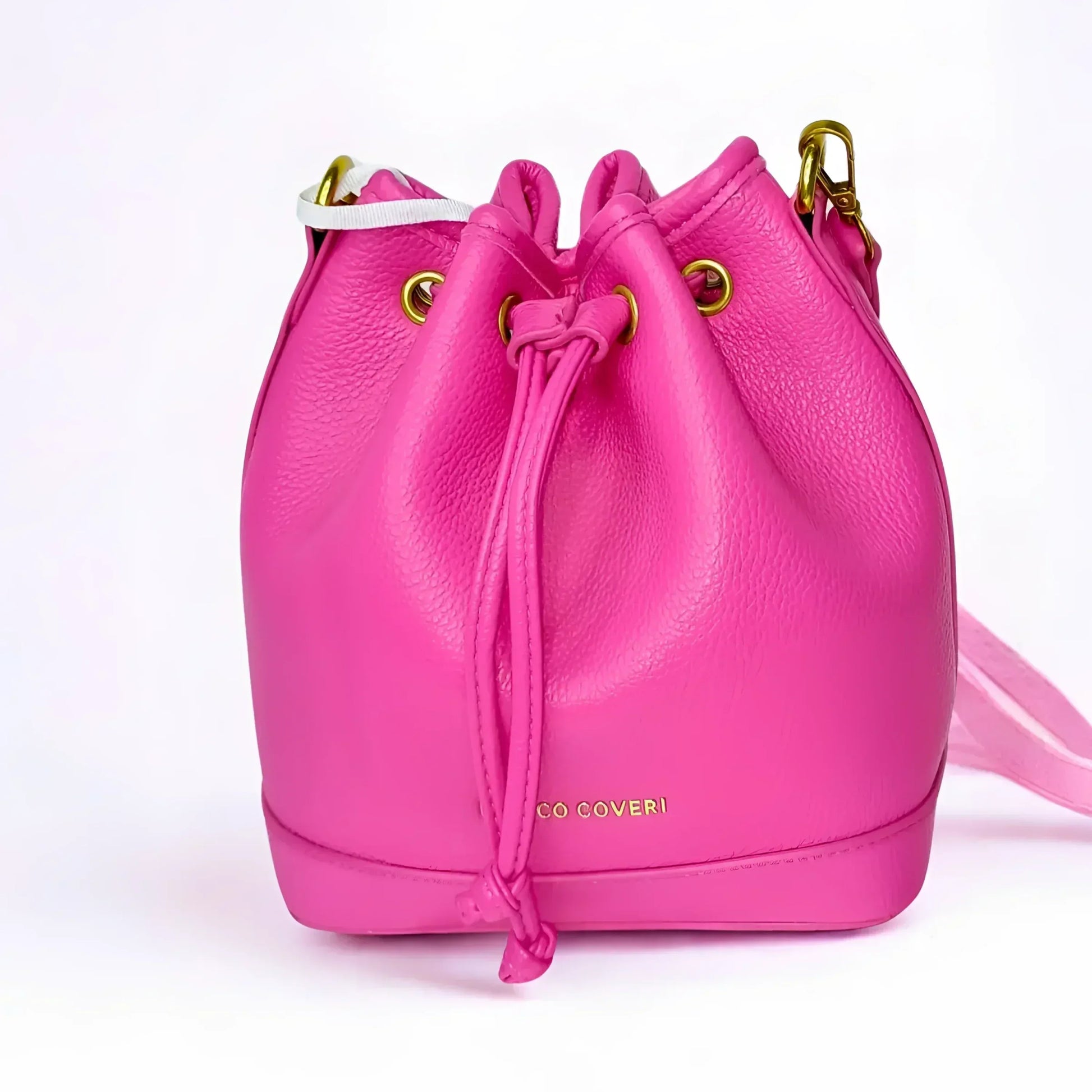 Enrico Coveri borsa a secchiello ecopelle PU rosa – interno e tasche