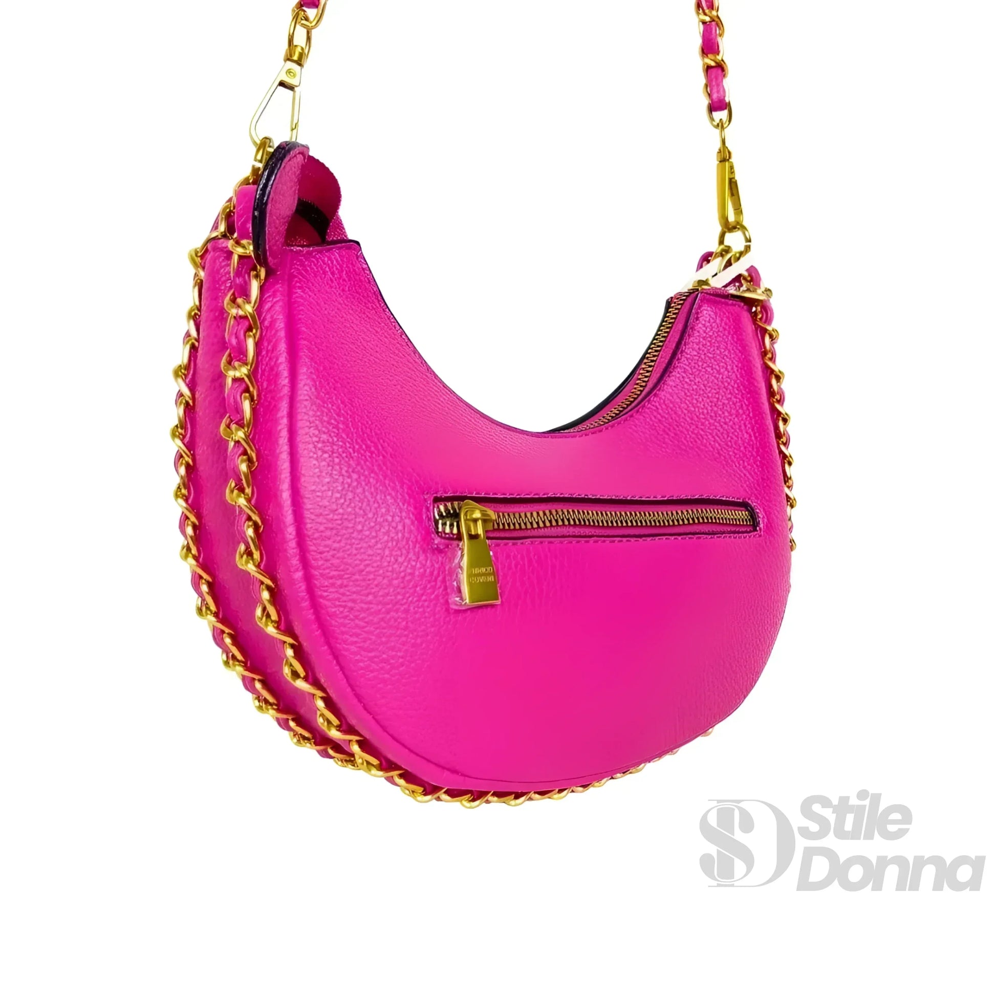 Enrico Coveri borsa a spalla ecopelle rosa – dettaglio chiusura