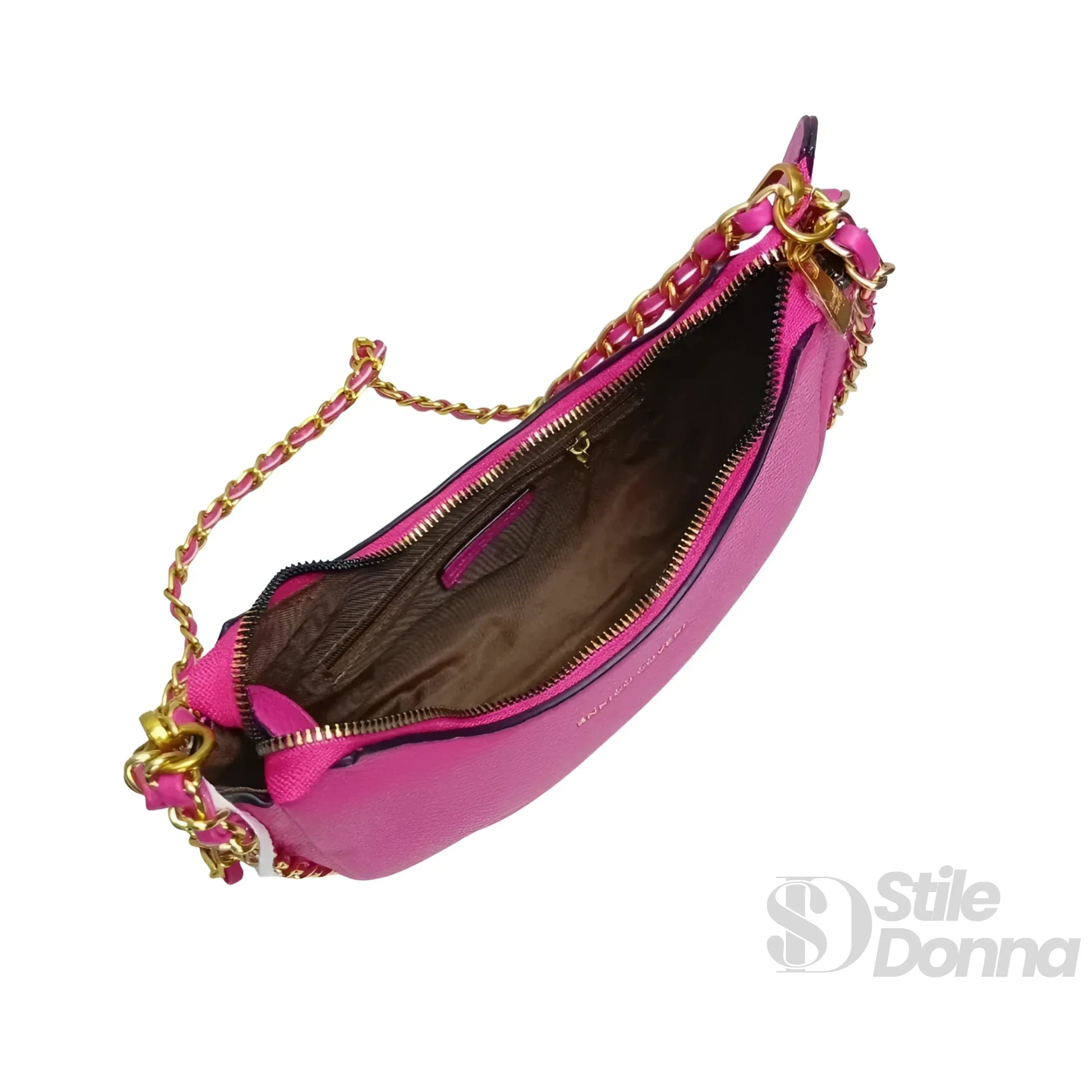 Enrico Coveri borsa a spalla ecopelle rosa – dettaglio catena dorata