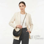 Enrico Coveri Borsa a Spalla Rosa con Tracolla a Catena Dorata - Stile Donna Bags