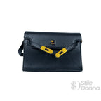 Enrico Coveri Borsa a Tracolla in Ecopelle con Lucchetto Oro - Stile Donna Bags