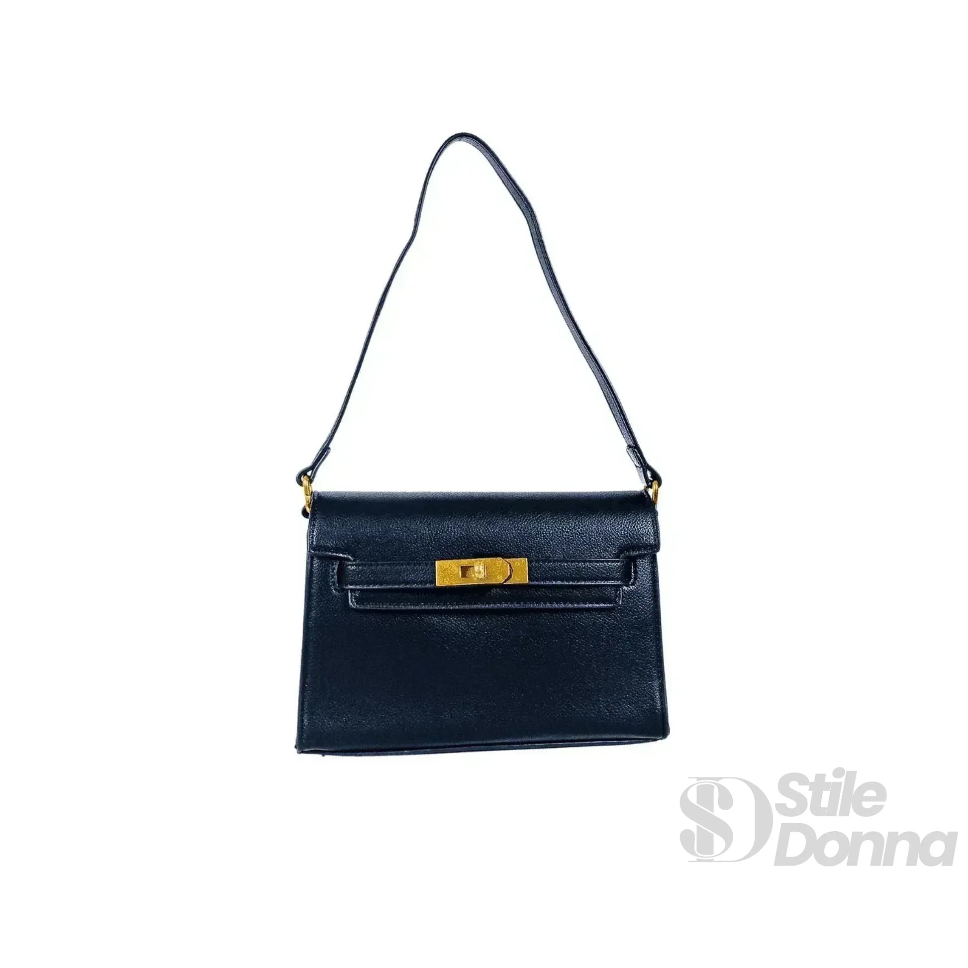 Enrico Coveri borsa a tracolla ecopelle blu con lucchetto – vista dall'alto