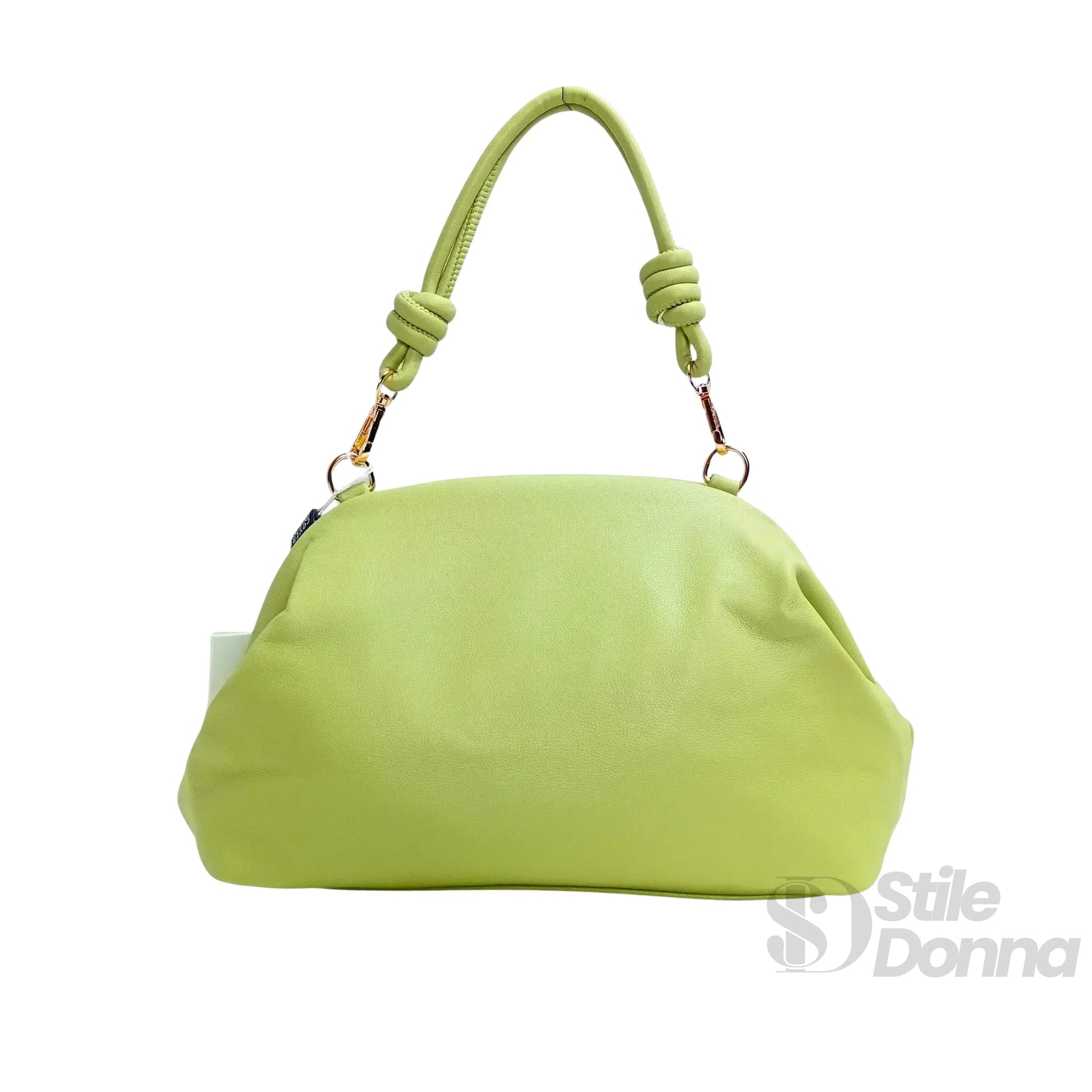 Borsa Clutch Enrico Coveri Verde Lime in Morbida | Vista posteriore | ecopelle | Verde