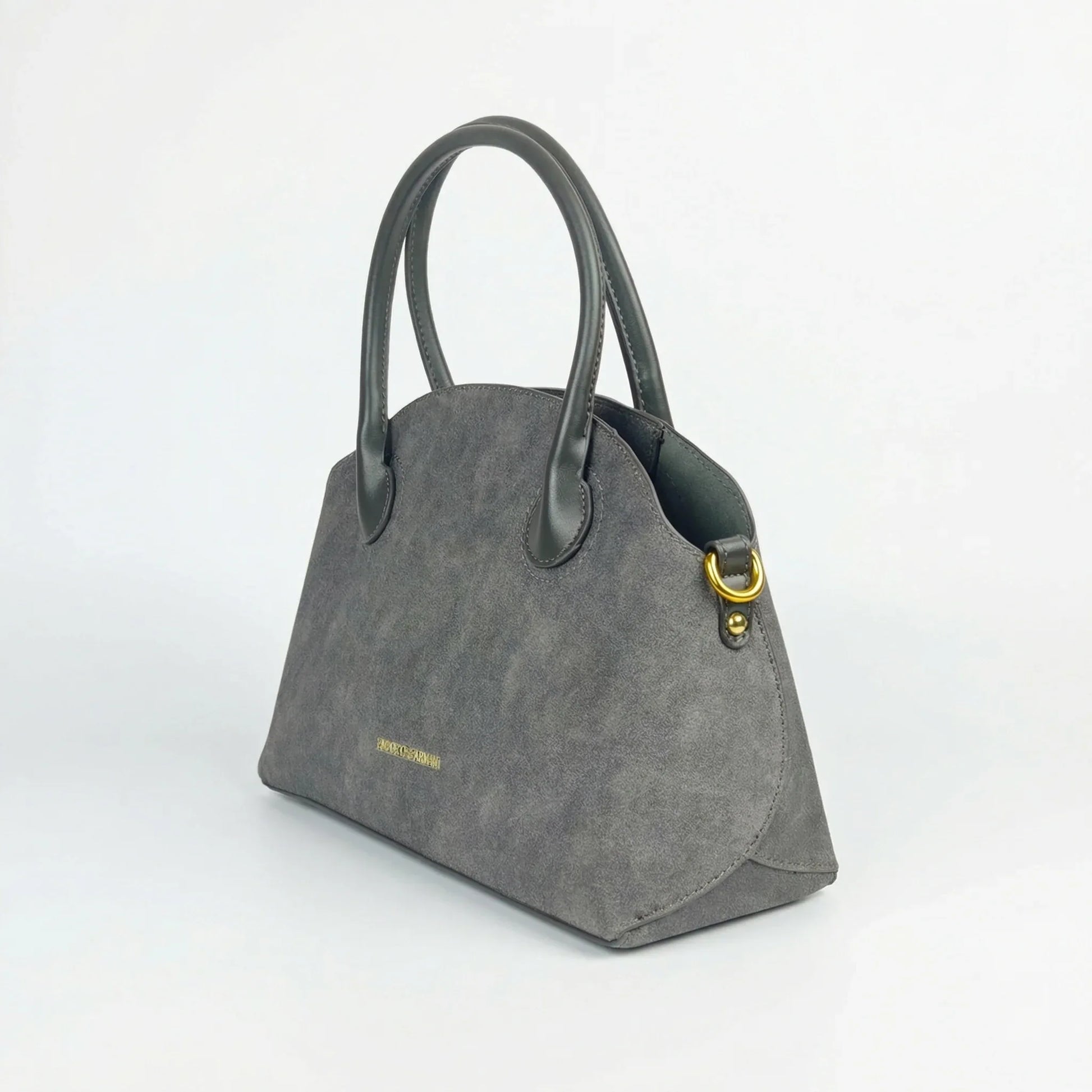 Enrico Coveri set borse ecopelle suede grigio – dettaglio manico