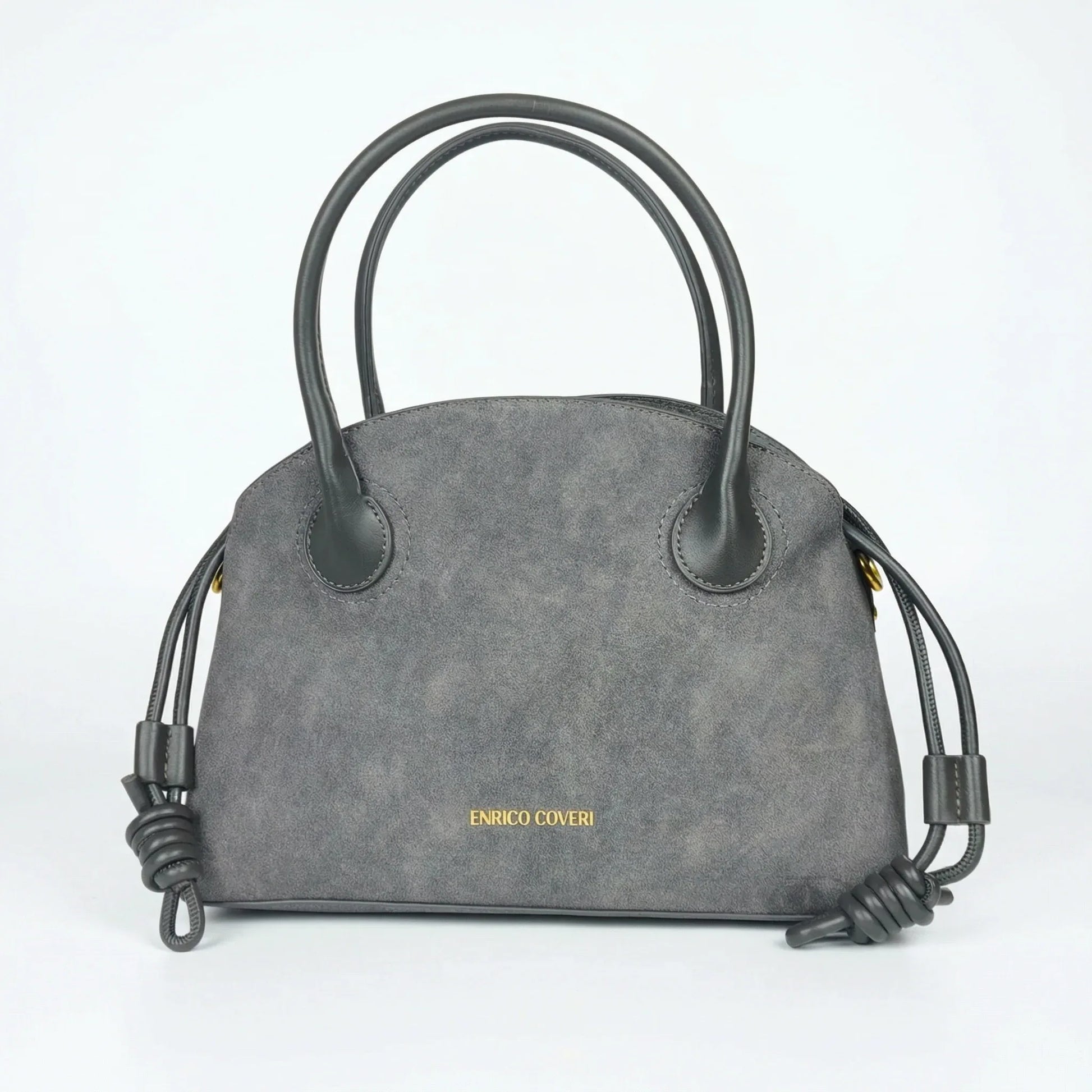Enrico Coveri set borse ecopelle suede grigio – interno e tasche