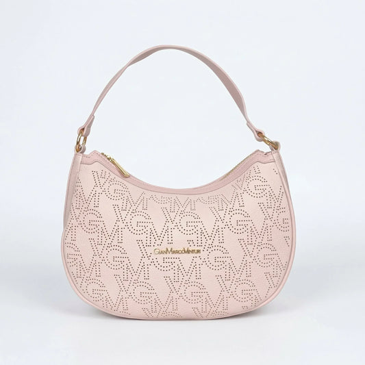 Giamaco Venturi borsa hobo ecopelle rosa con finiture dorate donna – vista frontale