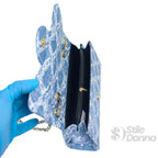 Gianmarco Venturi Borsa a Tracolla in Denim con Catena e Dettagli Dorati - Stile Donna Bags