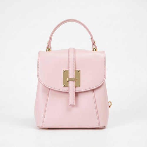 Helena zaino vera pelle made in Italy rosa – vista laterale
