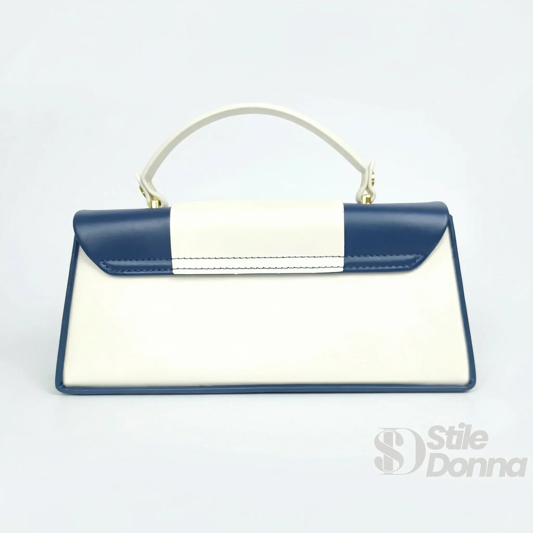Herisson Firenze borsa ecopelle bicolore blu e crema – vista posteriore