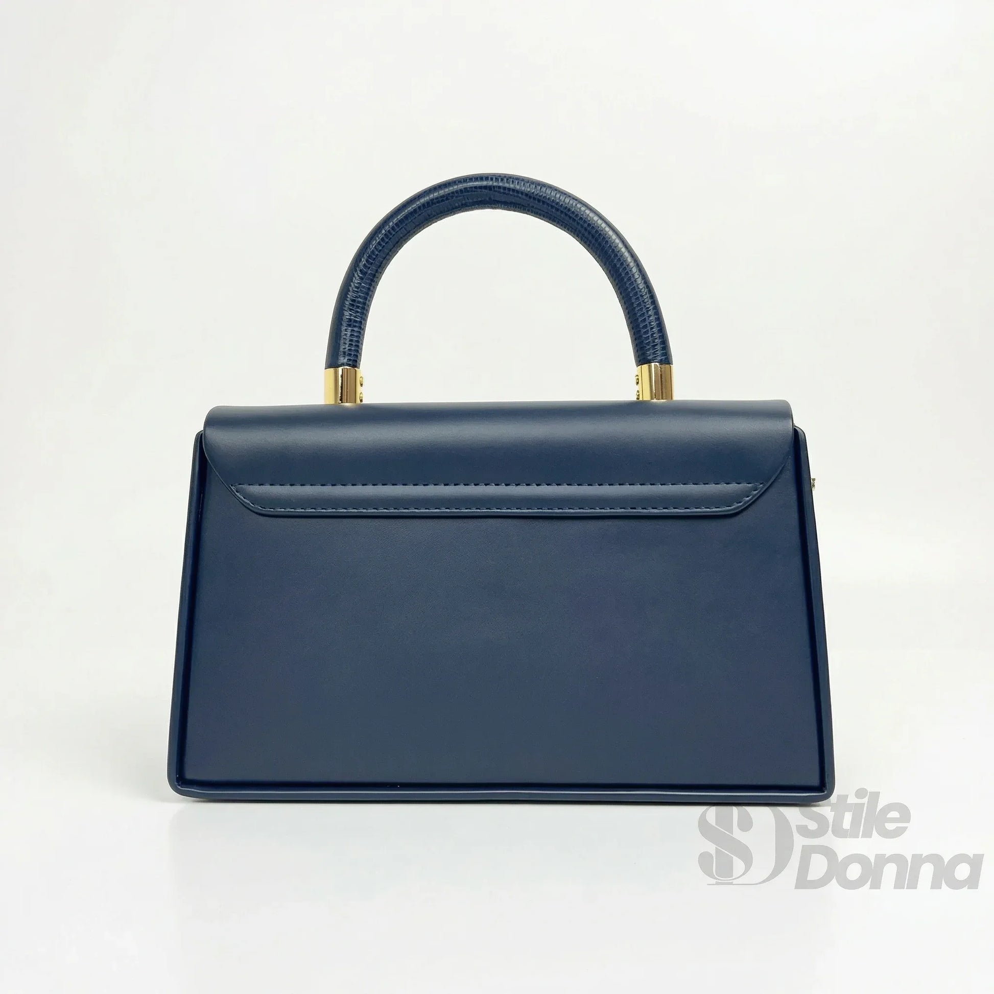 Herisson Firenze borsa strutturata classica ecopelle blu – interno e tasche