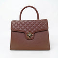 Herisson Firenze borsa ecopelle con chiusura quadrifoglio hardware oro donna – vista frontale