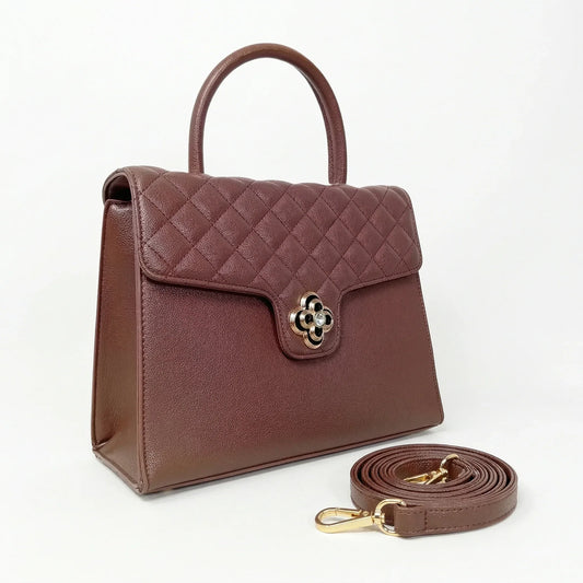 Herisson Firenze borsa ecopelle chiusura quadrifoglio hardware oro – dettaglio esterno
