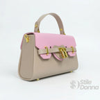 Herisson Firenze Mini Borsa Cachi e Rosa con Lucchetto Dorato - Stile Donna Bags