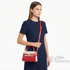 Herisson Firenze Mini Borsa Top-Handle in Ecopelle a Contrasto con Tracolla - Stile Donna Bags