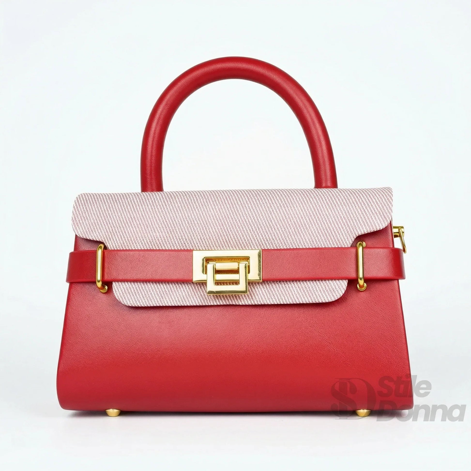 Herisson Firenze mini borsa top-handle ecopelle rossa bicolore – vista posteriore