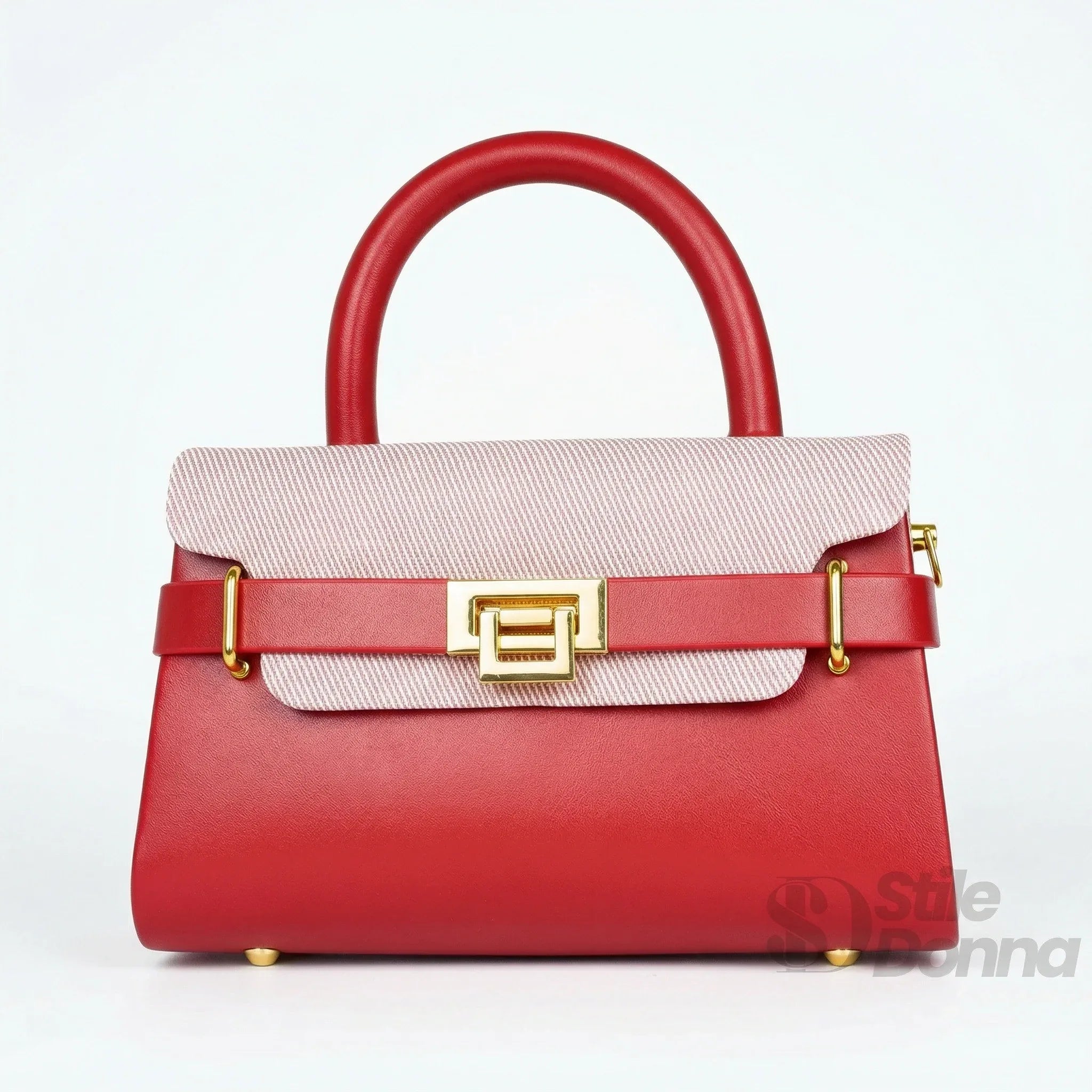 Herisson Firenze mini borsa top-handle ecopelle rossa bicolore – vista posteriore
