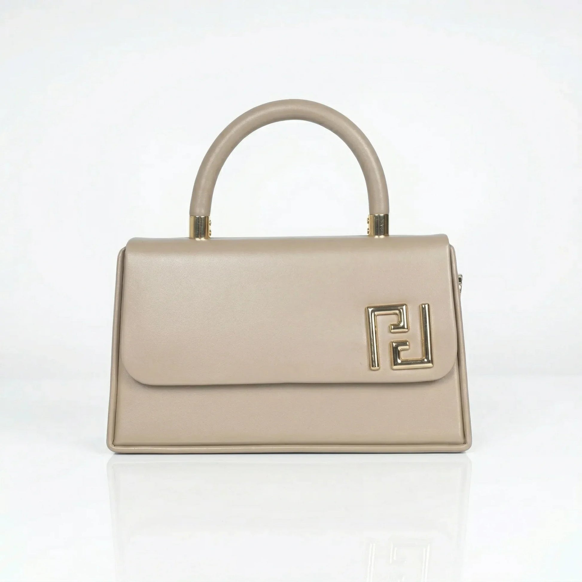 Herisson Firenze mini satchel ecopelle beige top handle – vista posteriore