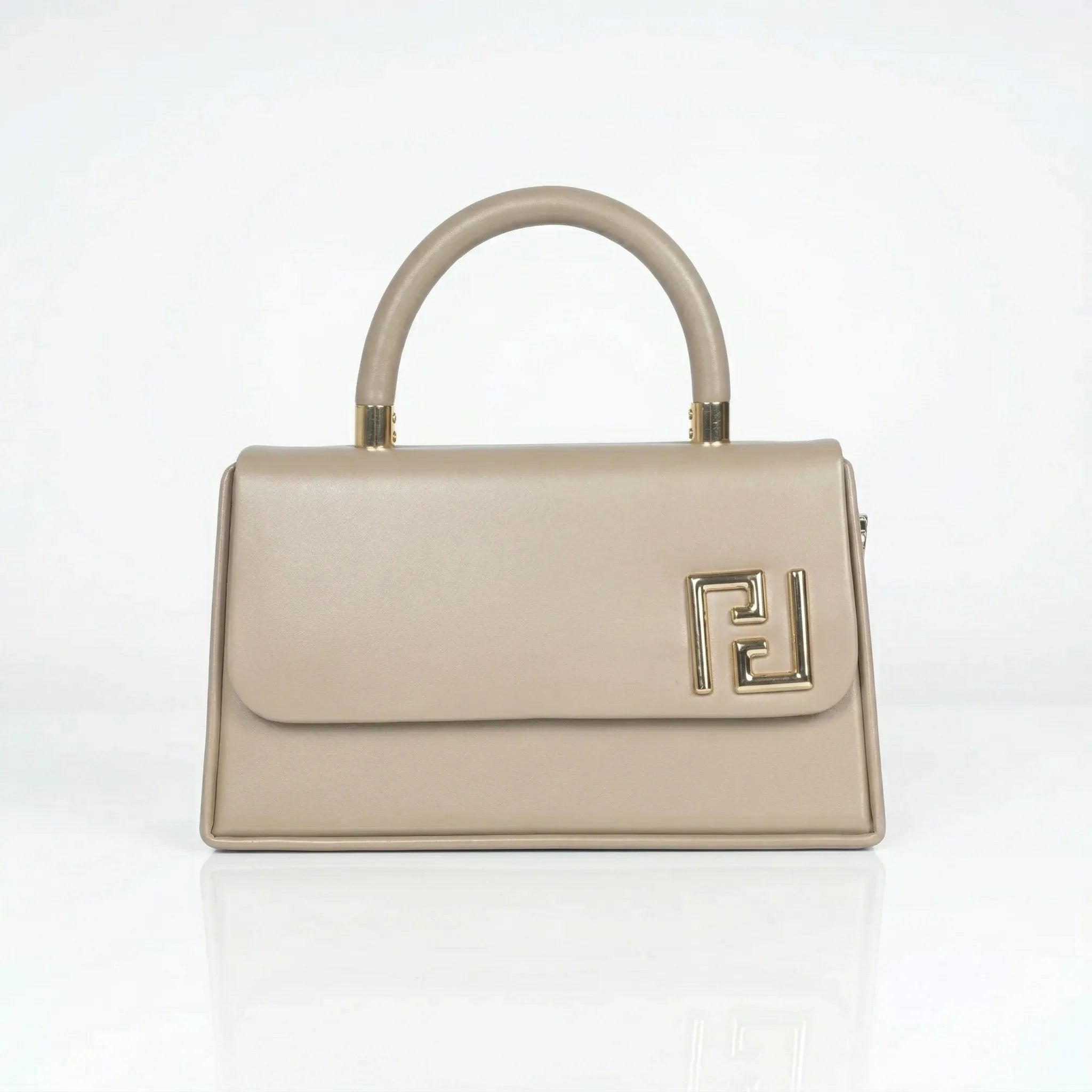 Herisson Firenze mini satchel ecopelle beige top handle – vista posteriore