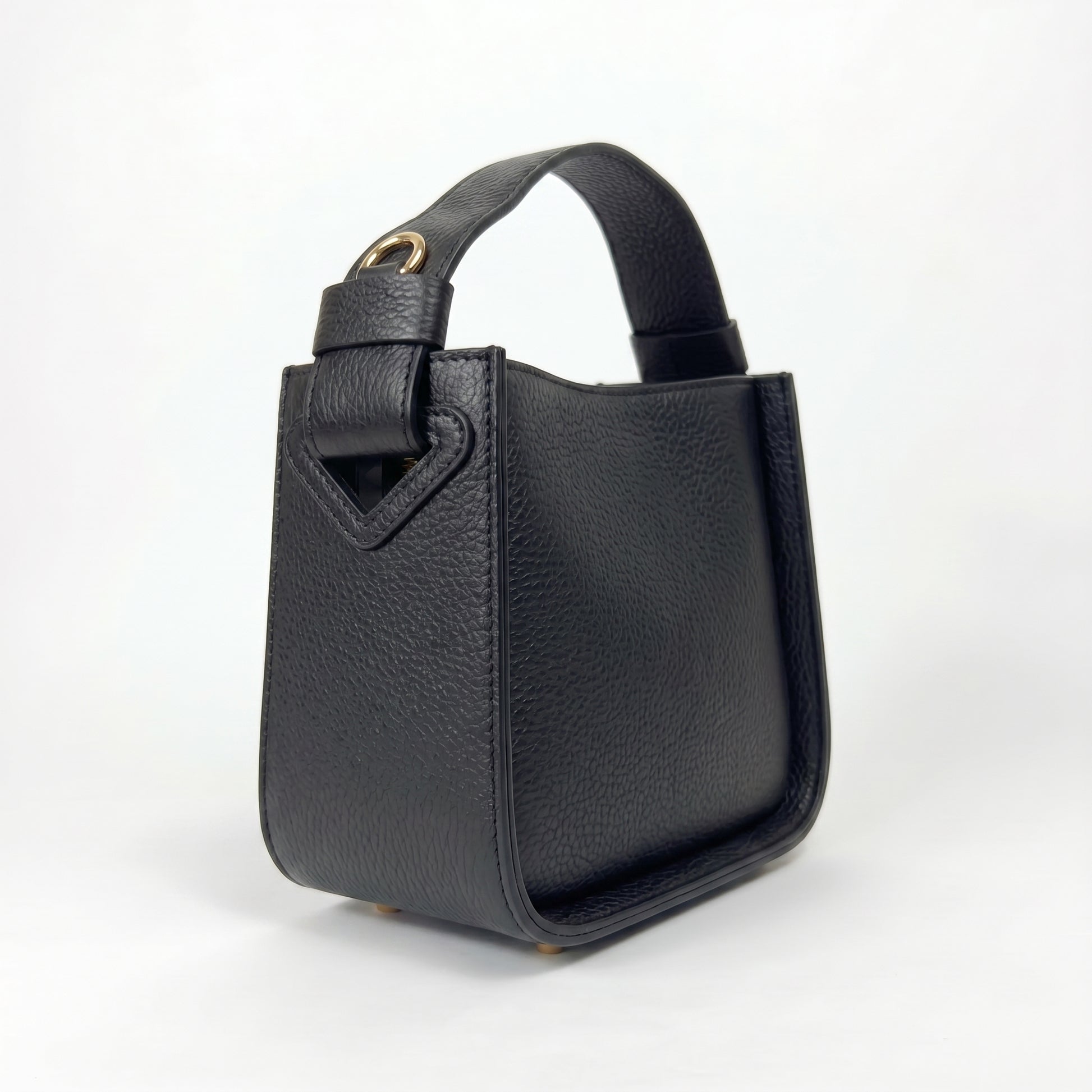 Holo borsa a mano vera pelle nera – dettaglio manico
