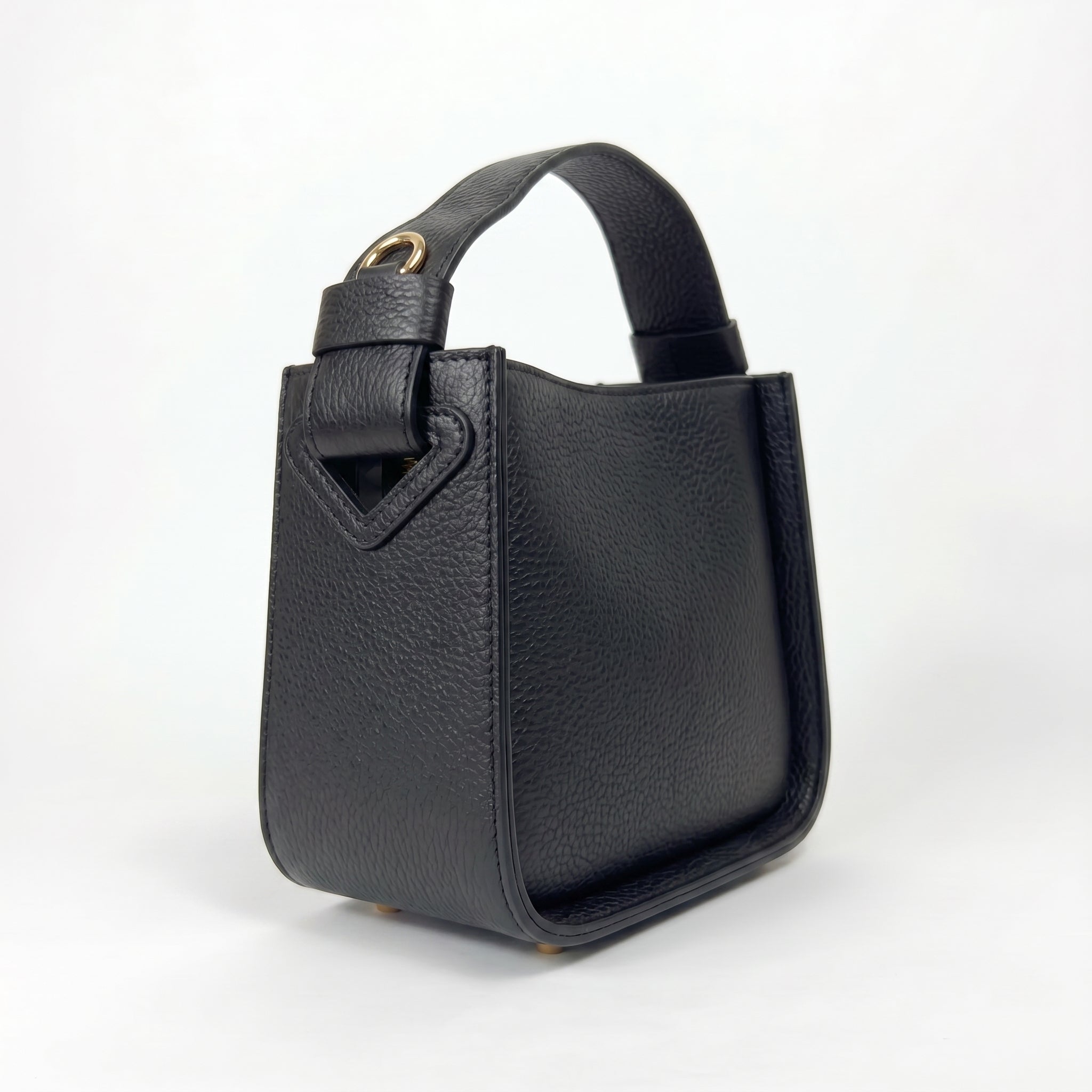 Holo borsa a mano vera pelle nera – dettaglio manico
