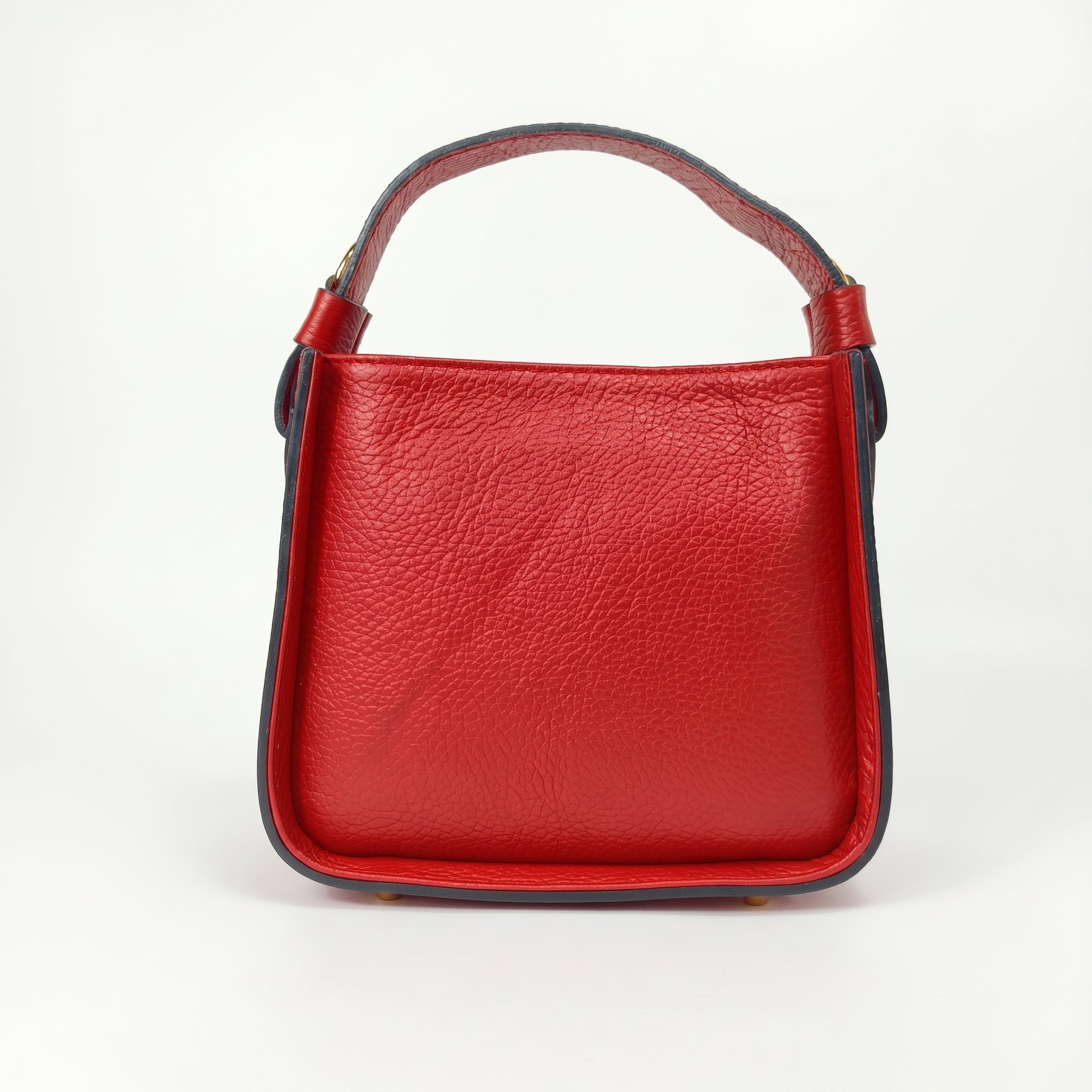 Holo borsa a mano vera pelle rossa made in Italy – vista laterale