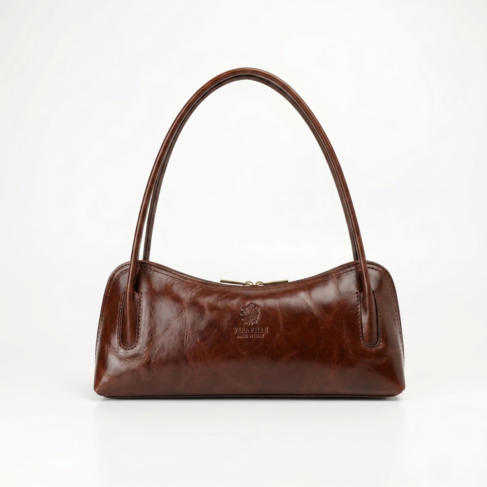 Lucy borsa a tracolla vera pelle premium verde – dettaglio manico