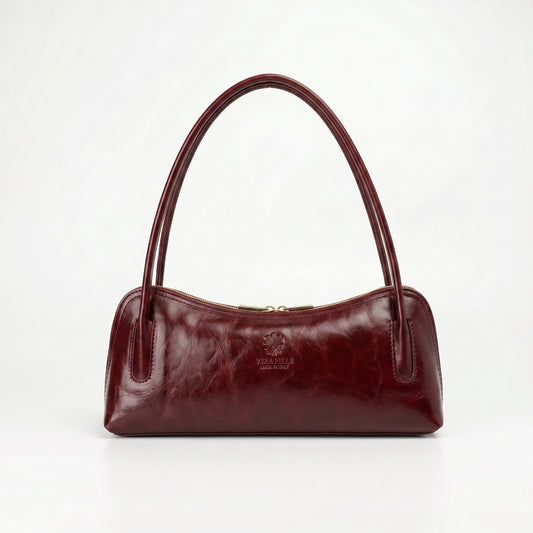 Lucy borsa a tracolla vera pelle premium rossa – dettaglio esterno