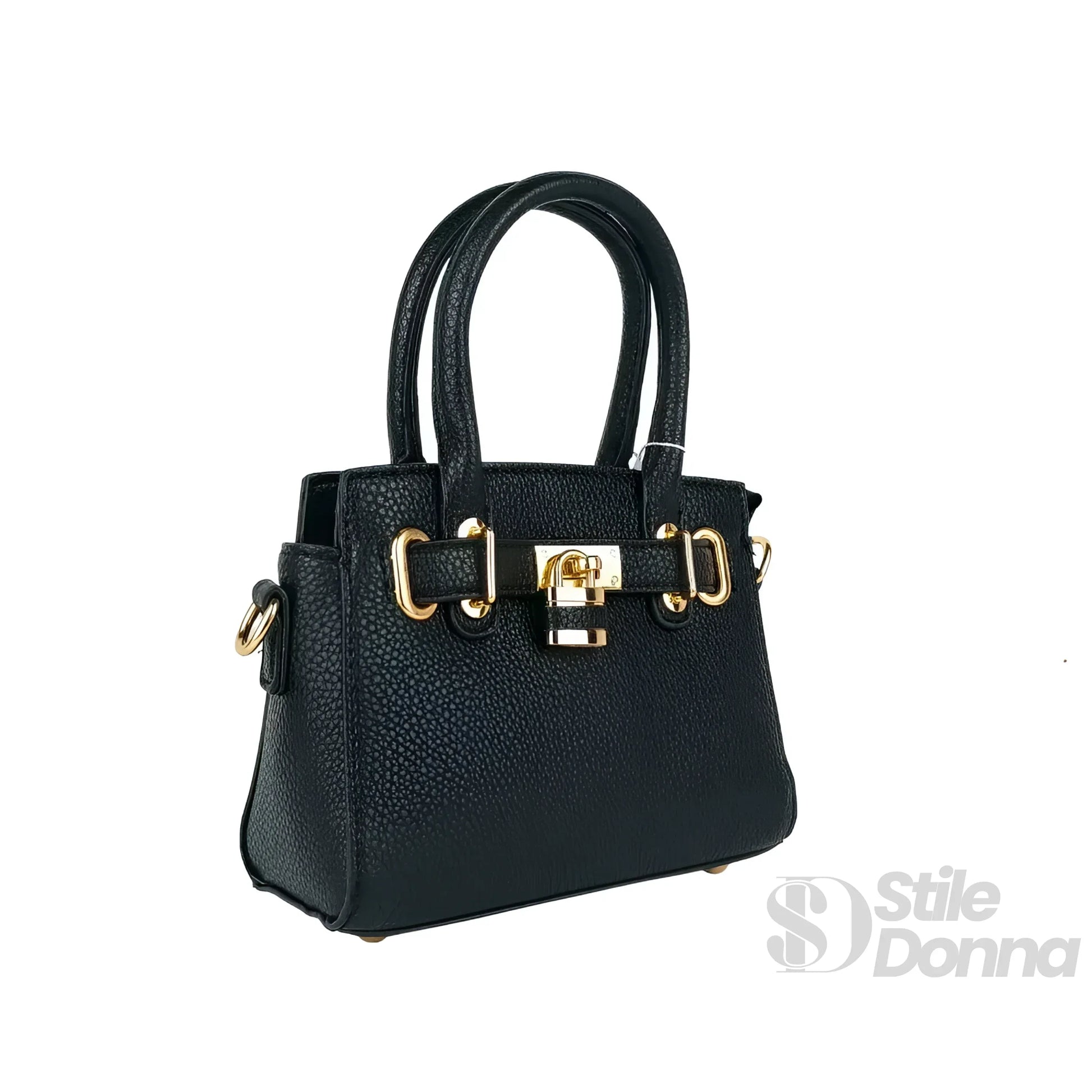 Stile Donna mini bag ecopelle argento con tracolla removibile donna – borsa indossata