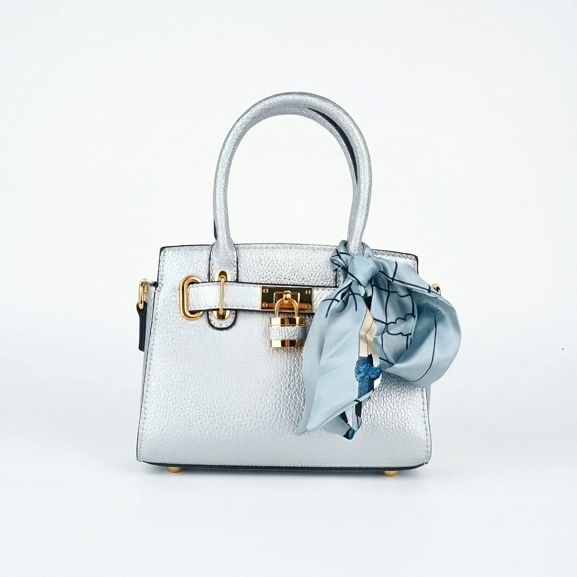 Stile Donna mini bag ecopelle nera con tracolla removibile e finiture oro donna – vista frontale
