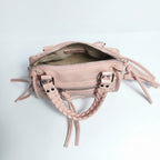 Coconuda Mini Bauletto con Manici Intrecciati e Frange - Stile Donna Bags