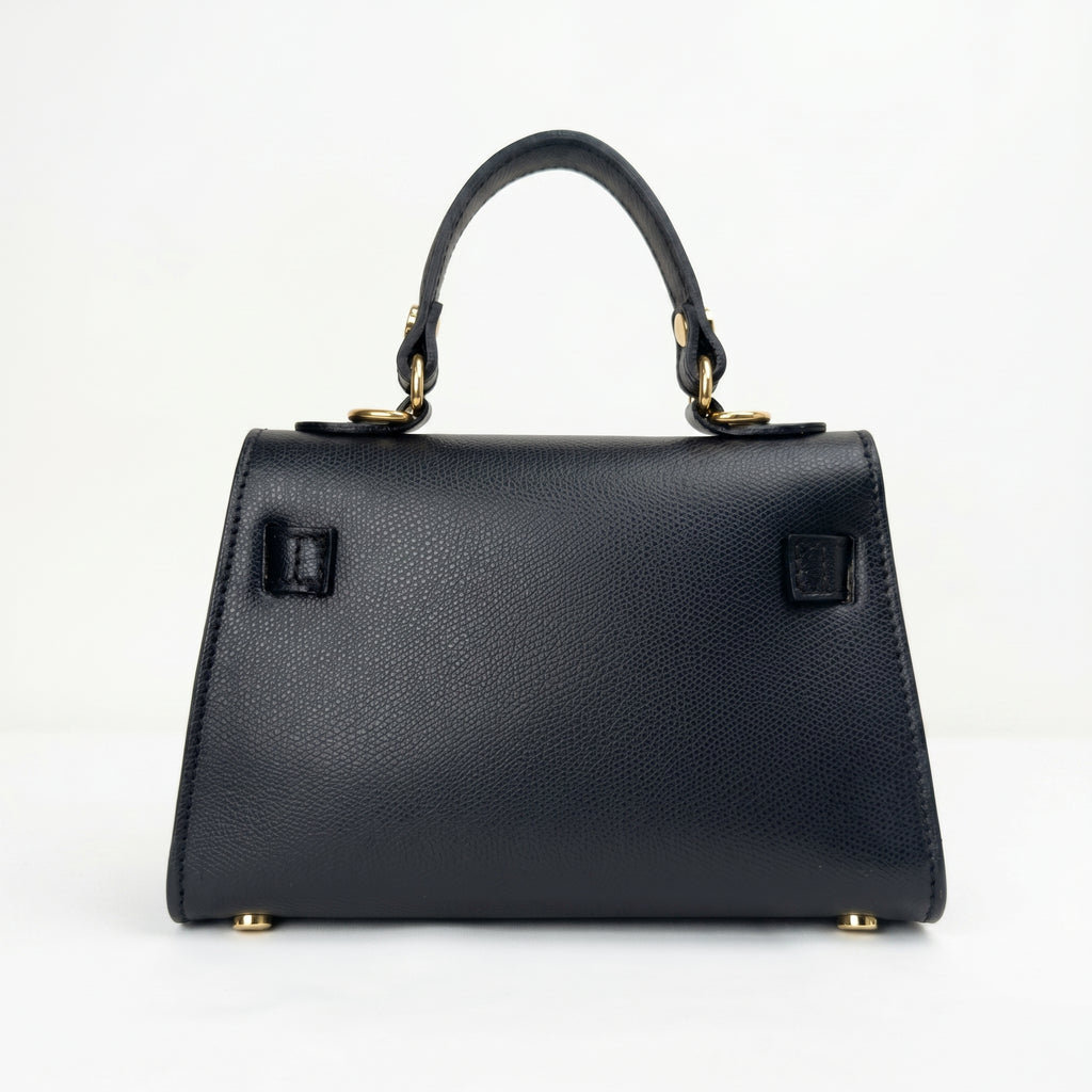Mini Beky borsa vera pelle bianca con tracolla regolabile donna – borsa indossata
