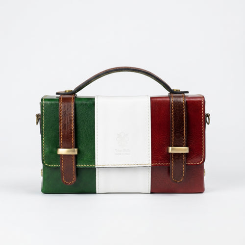 Brick mini borsa vera pelle made in Italy con chiusura magnetica donna – vista frontale