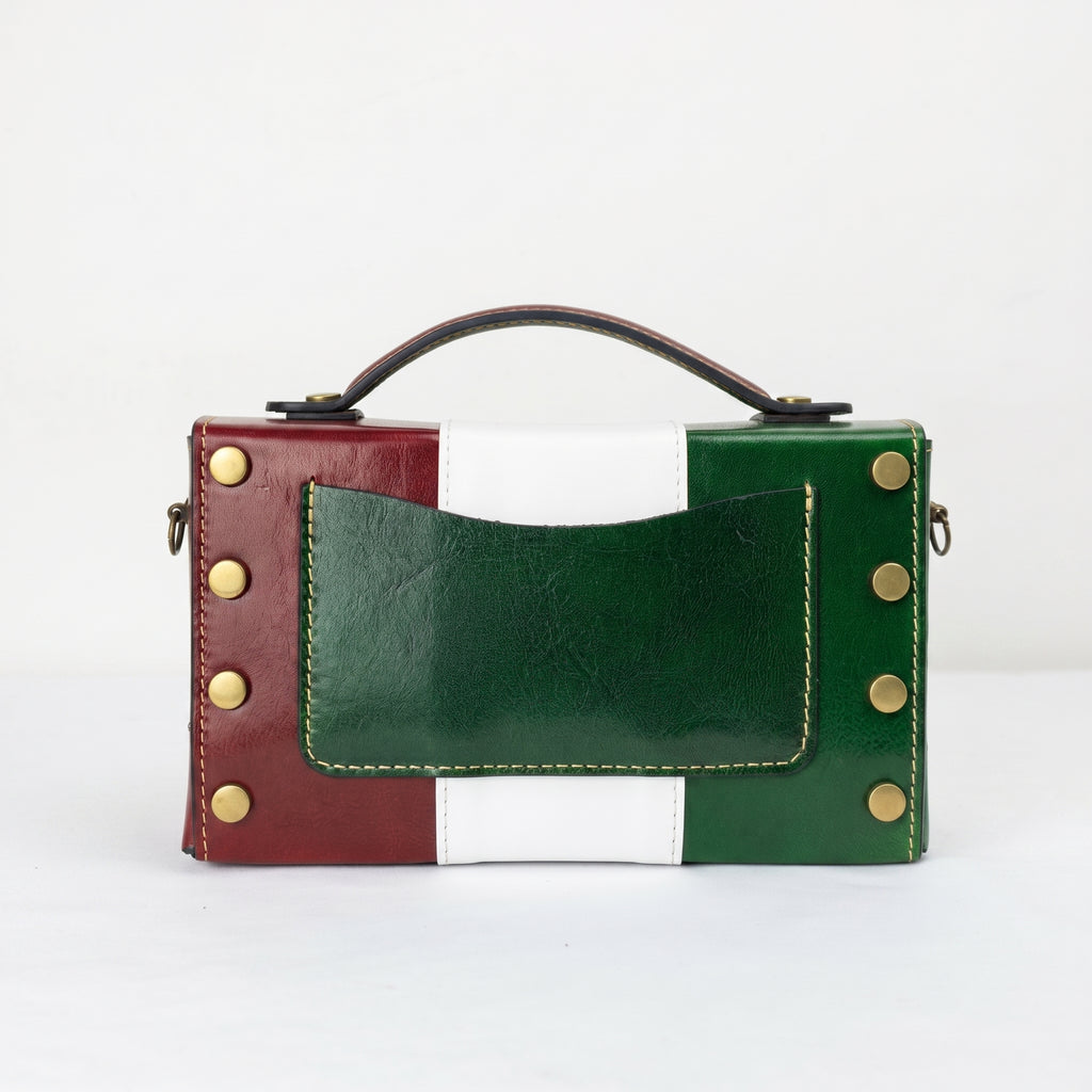 Brick mini borsa vera pelle made in Italy – interno e tasche