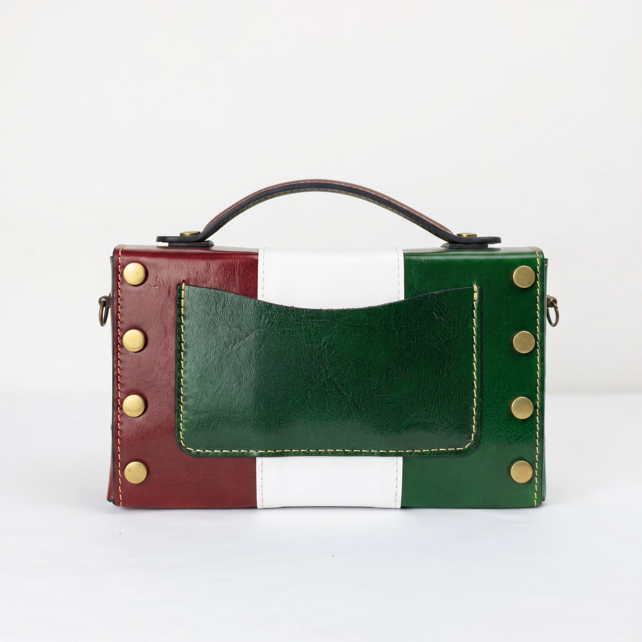 Brick mini borsa vera pelle made in Italy – interno e tasche