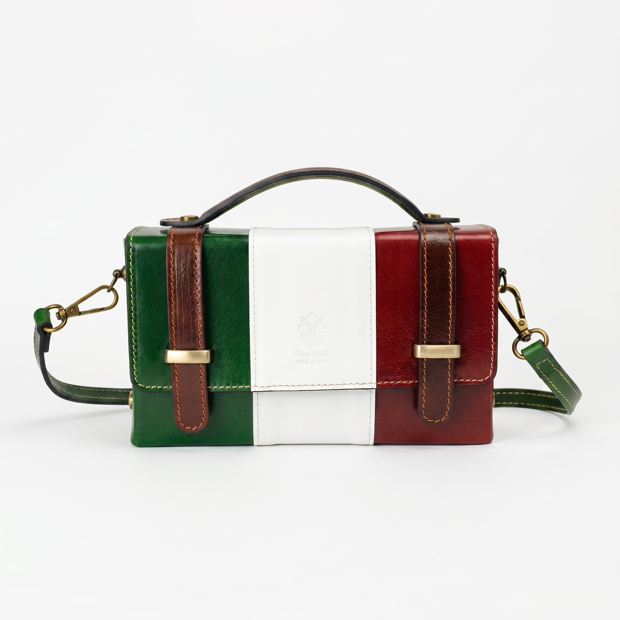 Brick mini borsa vera pelle made in Italy con chiusura magnetica – vista posteriore