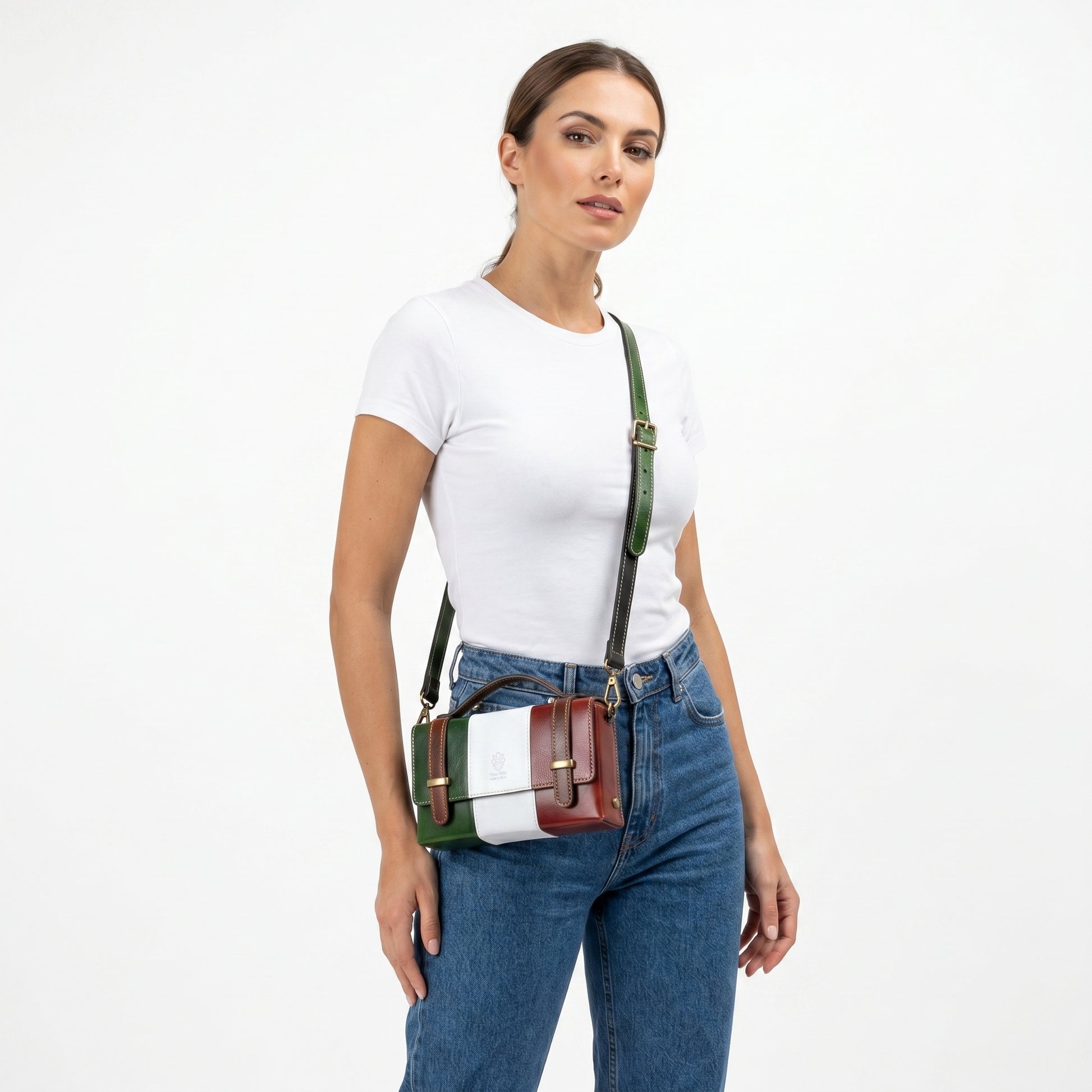Brick mini borsa vera pelle made in Italy – dettaglio esterno