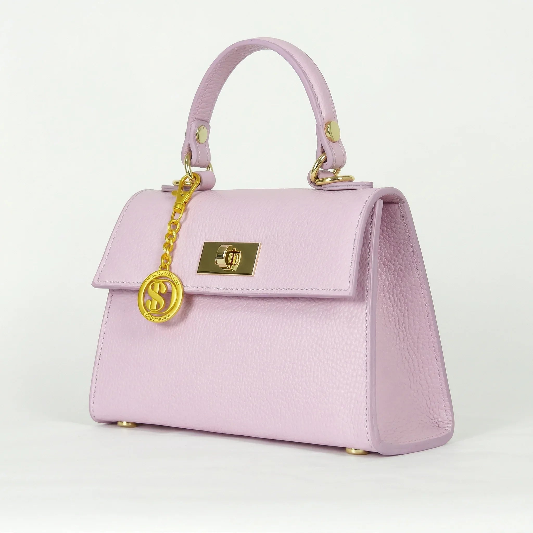 Veron mini borsa vera pelle rosa con tracolla rimovibile – interno e tasche