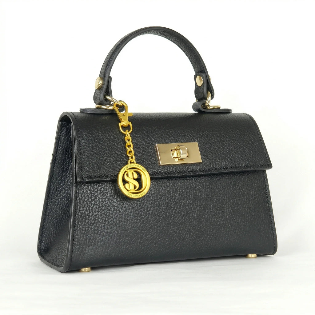 Veron mini borsa vera pelle rosa donna – borsa indossata