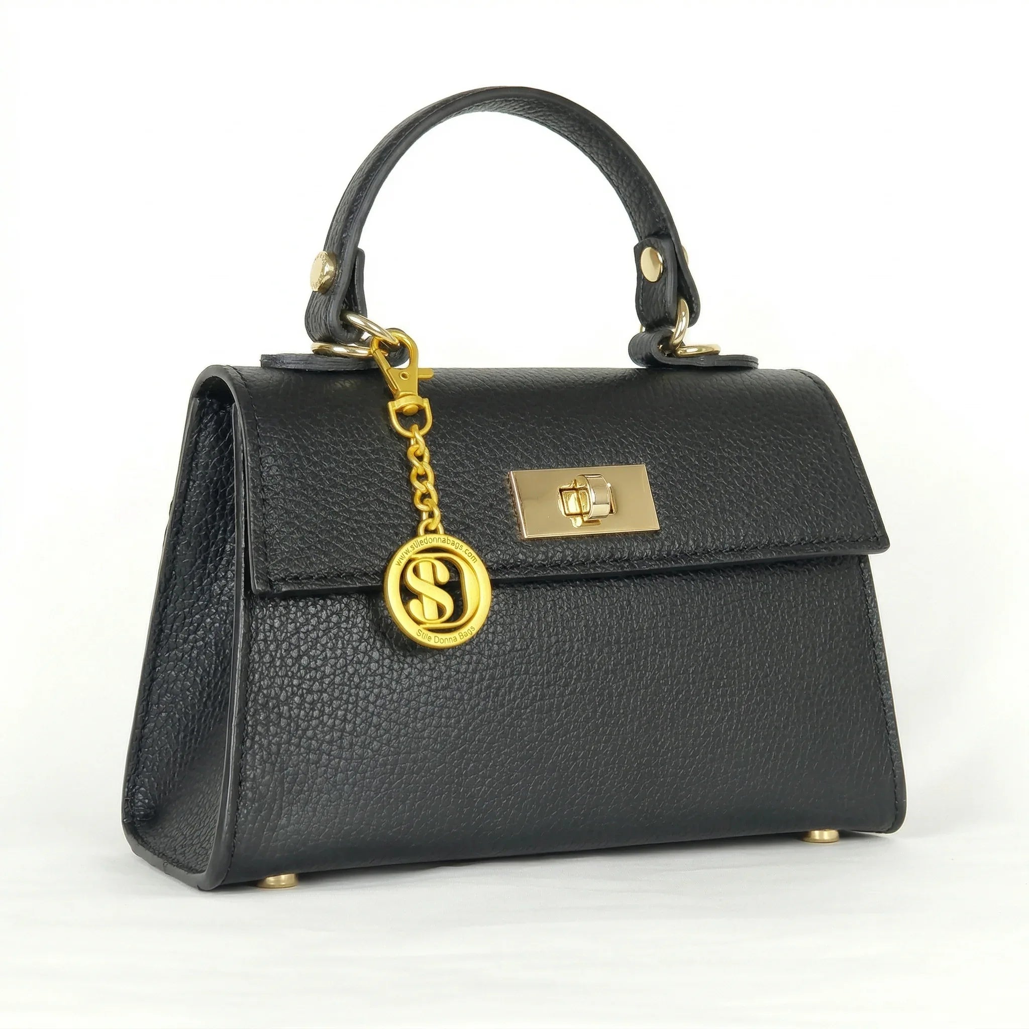 Veron mini borsa vera pelle rosa donna – borsa indossata