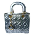 Stile Donna mini borsa ecopelle argento con tracolla removibile cerniera dorata donna – vista frontale